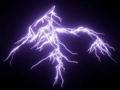 Generator Lightning Strike Animated For Blender 3D model