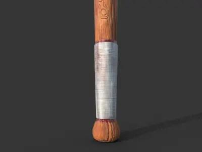 Low Poly Baseball with nails Low-poly 3D model