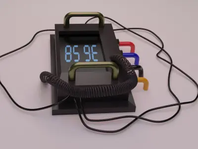 The bomb clock with wires 3D model