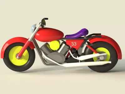 Toy Motorcycle Low-poly 3D model