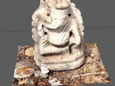 Antique idol of Lord Ganesh 3D model