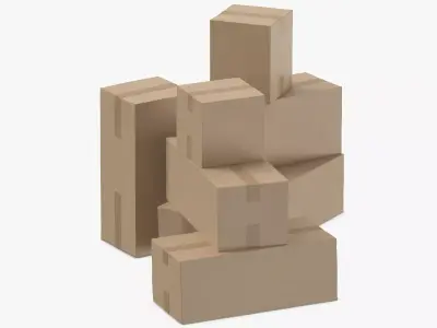 Cardboard Boxes 3D model