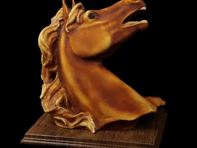 Sculpture of a horse head 3D model