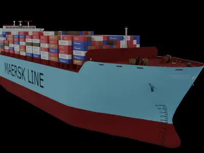 Container ship 3D model get