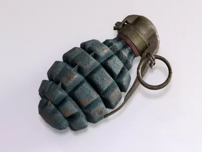 Old french F1 granade  Low-poly 3D model