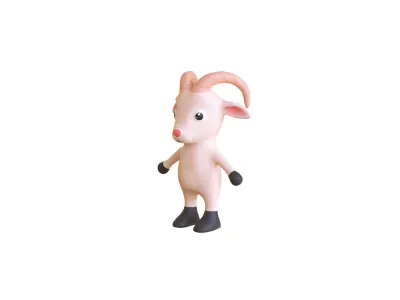 High-Quality 3D Cute Goat for Games  Low-poly 3D model
