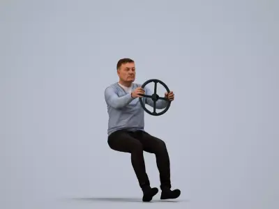 00186Eliot013 - Adult Black man sitting in car wearing 3D model