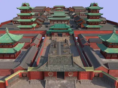 Ancient Chinese Architecture 3D model by lvcan - Textured