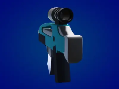 Gun to game PBR low-poly game read Free low-poly 3D model