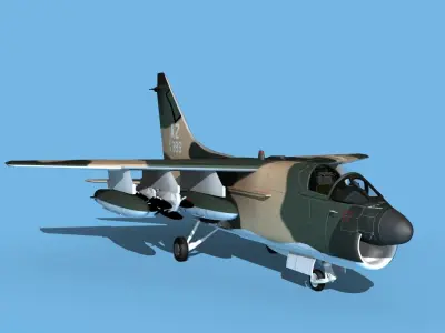 Chance Vought A-7E Corsair II V04 USAF 3D model