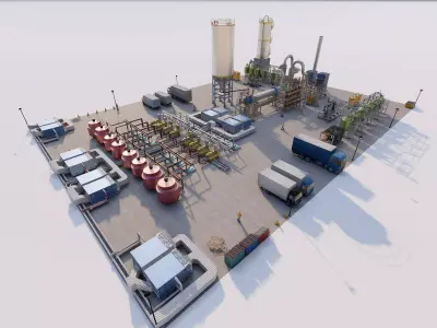 Industrial Factory-Petrochemical-Factory building 3D model