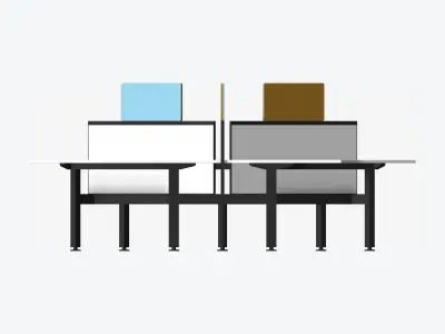 Desk - Cluster - Officetec - Angular - 120 Deg - Fixed Height Low-poly 3D model
