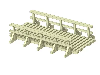 Small wooden bridge 1-160 FDM 3D print model