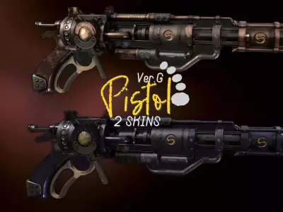 Pistol VerG Low-poly 3D model