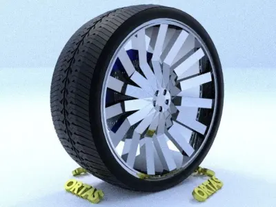ORTAS CAR RIM 10 GAME READY RIM TIRE AND DISC 3D model