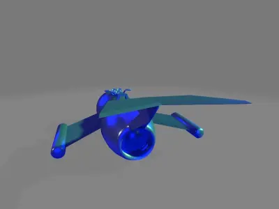 turbine flying motorcycle Low-poly 3D model