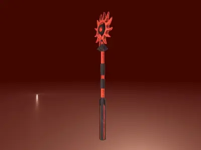 dark sun staff Low-poly 3D model