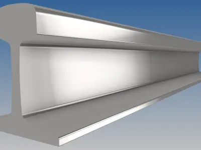 British Standard-EN13674 50E3 rail 3D model