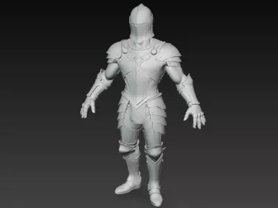 Armored Knight V3 LOW and HIGH POLY BOTH Low-poly 3D model