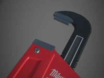 Milwaukee Pipe Wrench  Low-poly 3D model