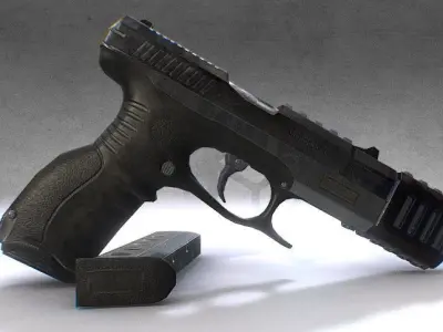 Realistic Gun 9MM Low-poly 3D model