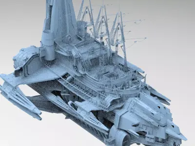 Sci-Fi  Fusion airship 1 3D model