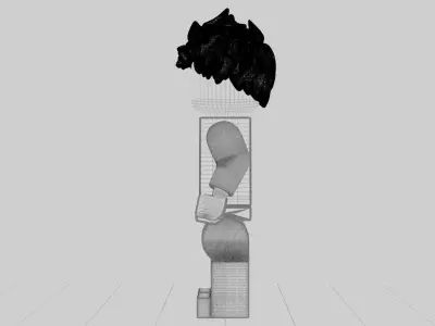 Anime Spiky Hair 3D Model for Lego Minifigure Jackfrost 3D model