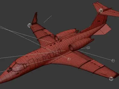 Learjet 60X Airplane Aircraft Commercial business Jet  3D model