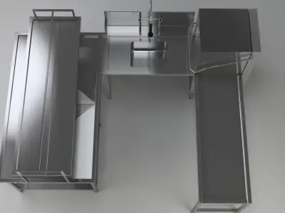Hobart Industrial Washing Machine Full System 3D model