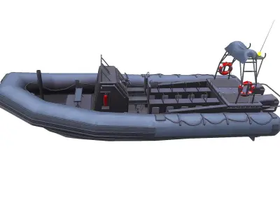 Inflatable Patrol Boat Low-poly 3D model