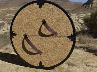 Medieval Round Shield Low-poly 3D model purchase