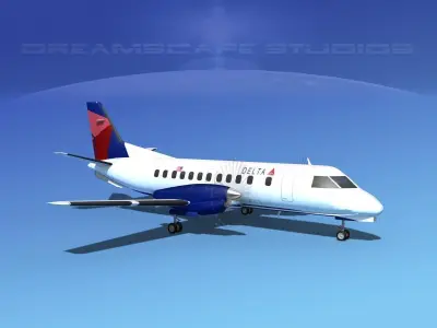 SAAB SF340 Delta Connection 3D model