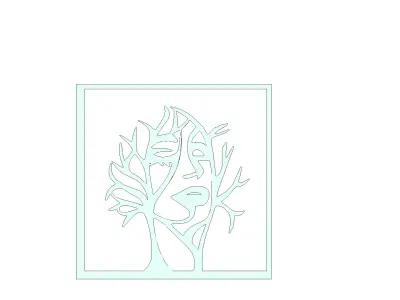 Abstract Tree Face Wall Art Mold for Casting and DIY Projects 3D model