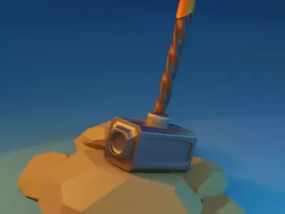 Hammer Low-poly 3D model Low-poly 3D model purchase