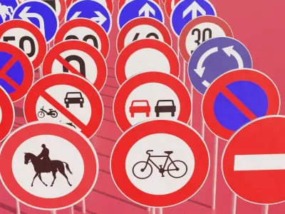 Traffic signs pack 3d model 3D model