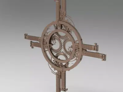 Enock Cog Crucifix Low-poly 3D model