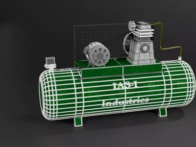 Industrial Air Compressor - IAS-I Industries - PBR Textured Low-poly 3D model
