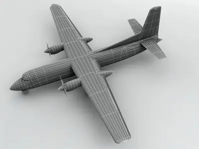  Fokker 50 Airliner - Generic White Low-poly 3D model