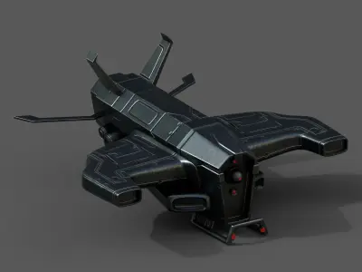 Spaceship starship scifi space futuristic cyborg Low-poly 3D model