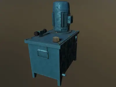 Hydraulic Power Pack Low-poly 3D model