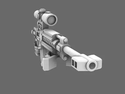 Space Knights AR Style Sniper Rifle LEFT 3D print model