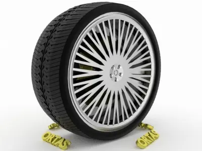 ORTAS CAR WHEEL RIM 88 GAME READY WHEEL RIM TIRE 3D model
