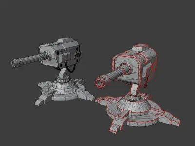 Sci-fi Turret Free low-poly 3D model