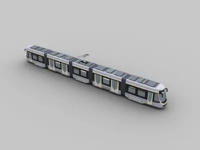 Low Poly Tram 18 Low-poly 3D model