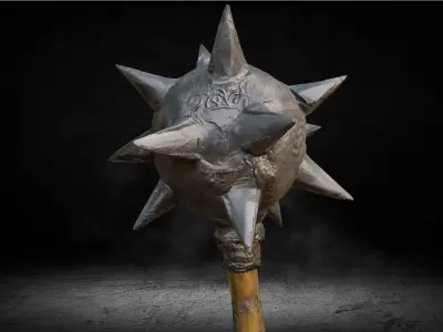 Medieval War Mace Low-poly 3D Model Low-poly 3D model