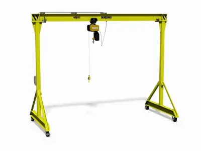 Life like full size model of a moveable factory gantry crane 3D model
