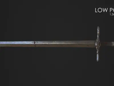 Sword Free low-poly 3D model 2