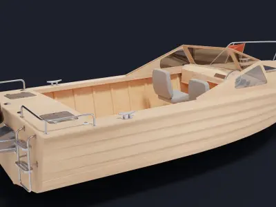 Realistic Fishing Boat Low-poly 3D model