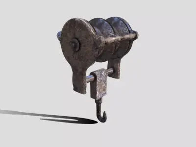 Rusty Beam Hook Prop Low-poly 3D model