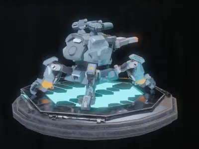 spider tank  Low-poly 3D model